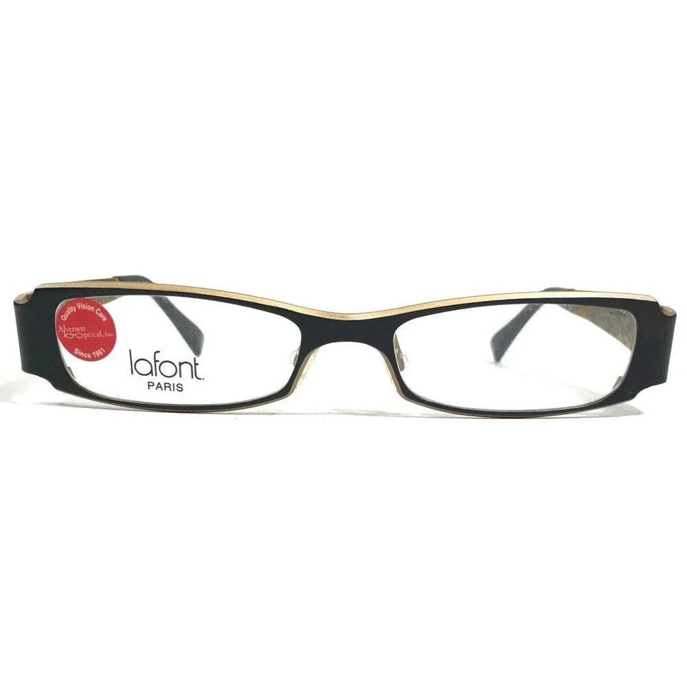 Jean Lafont Eyeglasses Frames ATMOSPHERE 181 Floral Leaves Black Gold 50-17-135